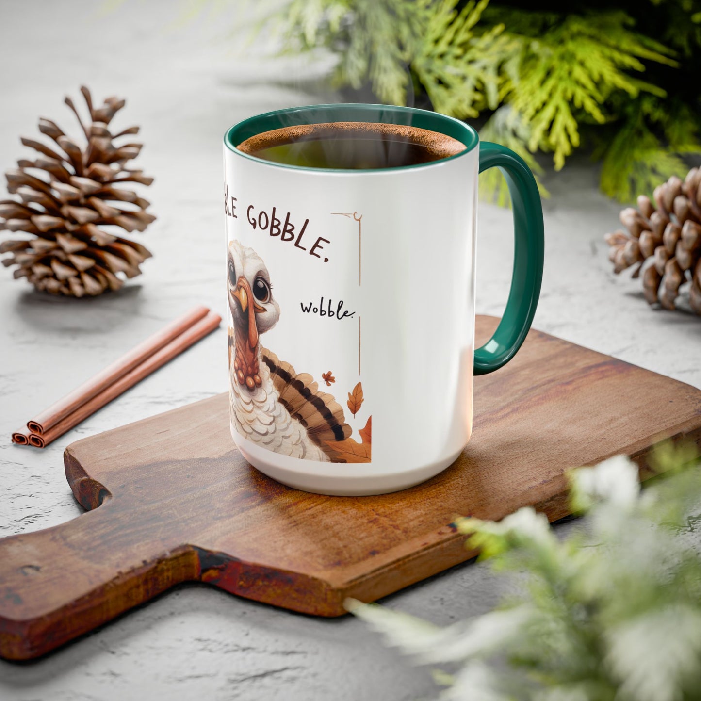 Mix cozy, aesthetic, and autumn-inspired sayings 🍁 Whimsical Thanksgiving Mug - Gobble Gobble Design