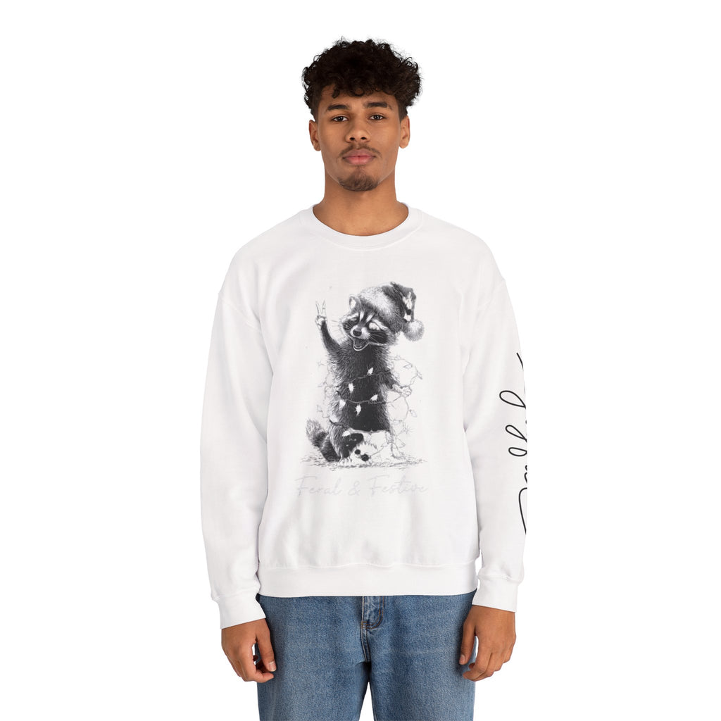 Holiday Raccoon Crewneck Sweatshirt Christmas Tshirts and sweaters,