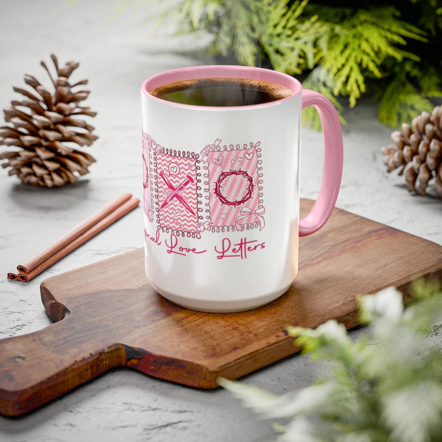 Love Letters XOXO Ceramic Mug — Colorful 11oz & 15oz Coffee Cup