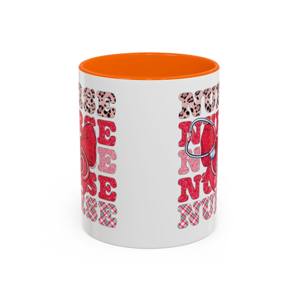 Nurse Stethoscope Bow Accent Coffee Mug — Cute Leopard & Plaid Healthcare Gift (11/15oz) Medical Christmas Mug