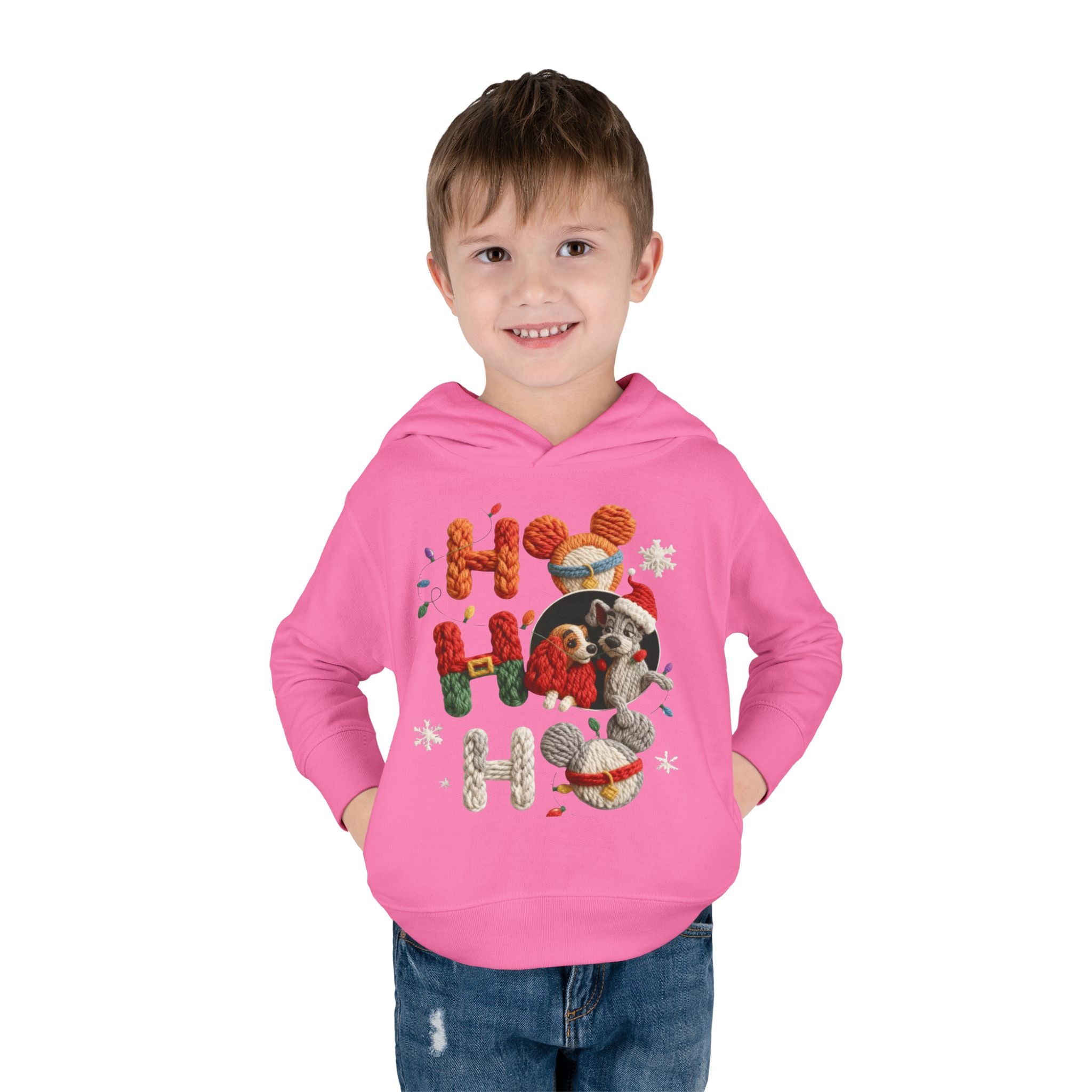 Toddler Hoodie "Ho Ho Ho" Festive Raccoon Christmas Pullover