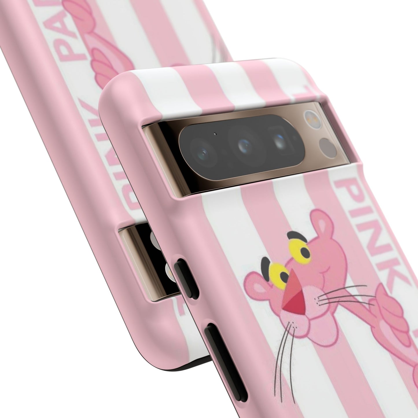 Pink Panther Tough Case Retro Striped Phone Case with "The Pink Panther" Design