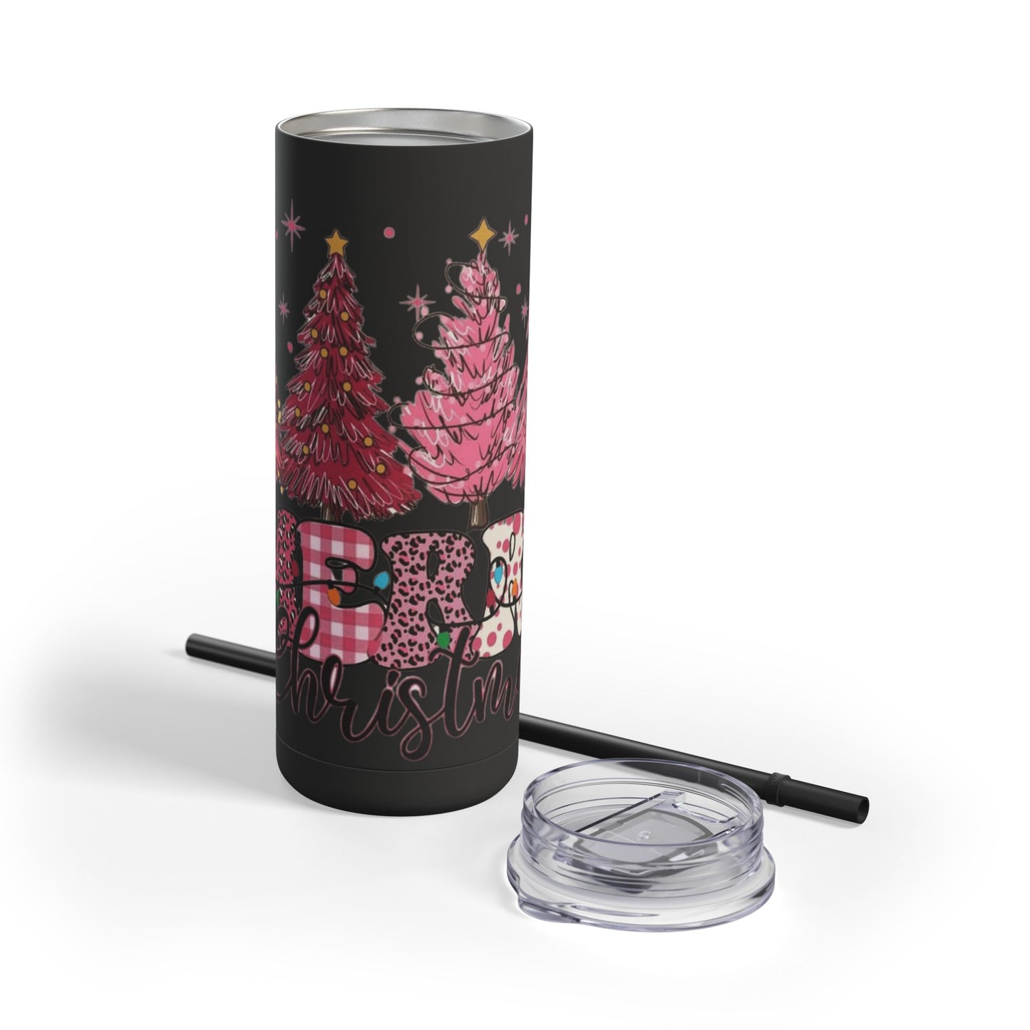 Christmas Tree Tumbler - 20oz Skinny Matte Drinkware Christmas gift mug