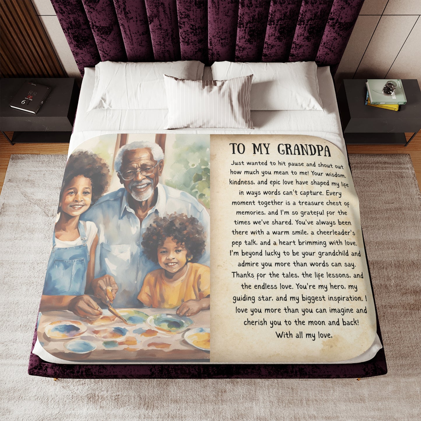Wrap Him in Gratitude The Softest Thank You Cozy Sherpa Blanket for Grandpa