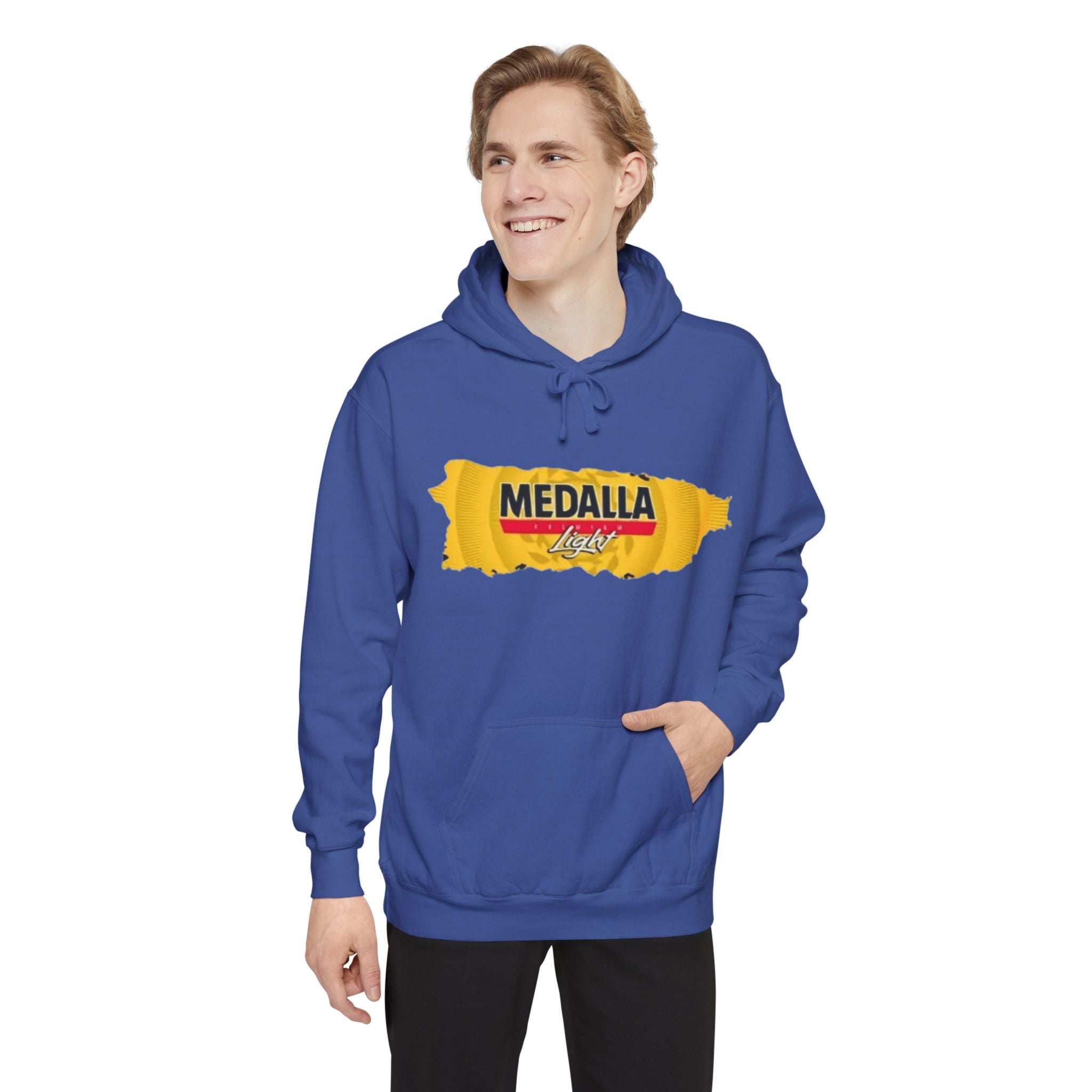 Medalla Light Logo Hoodie Vintage Beer Brand Pullover Puerto Rico Navidade