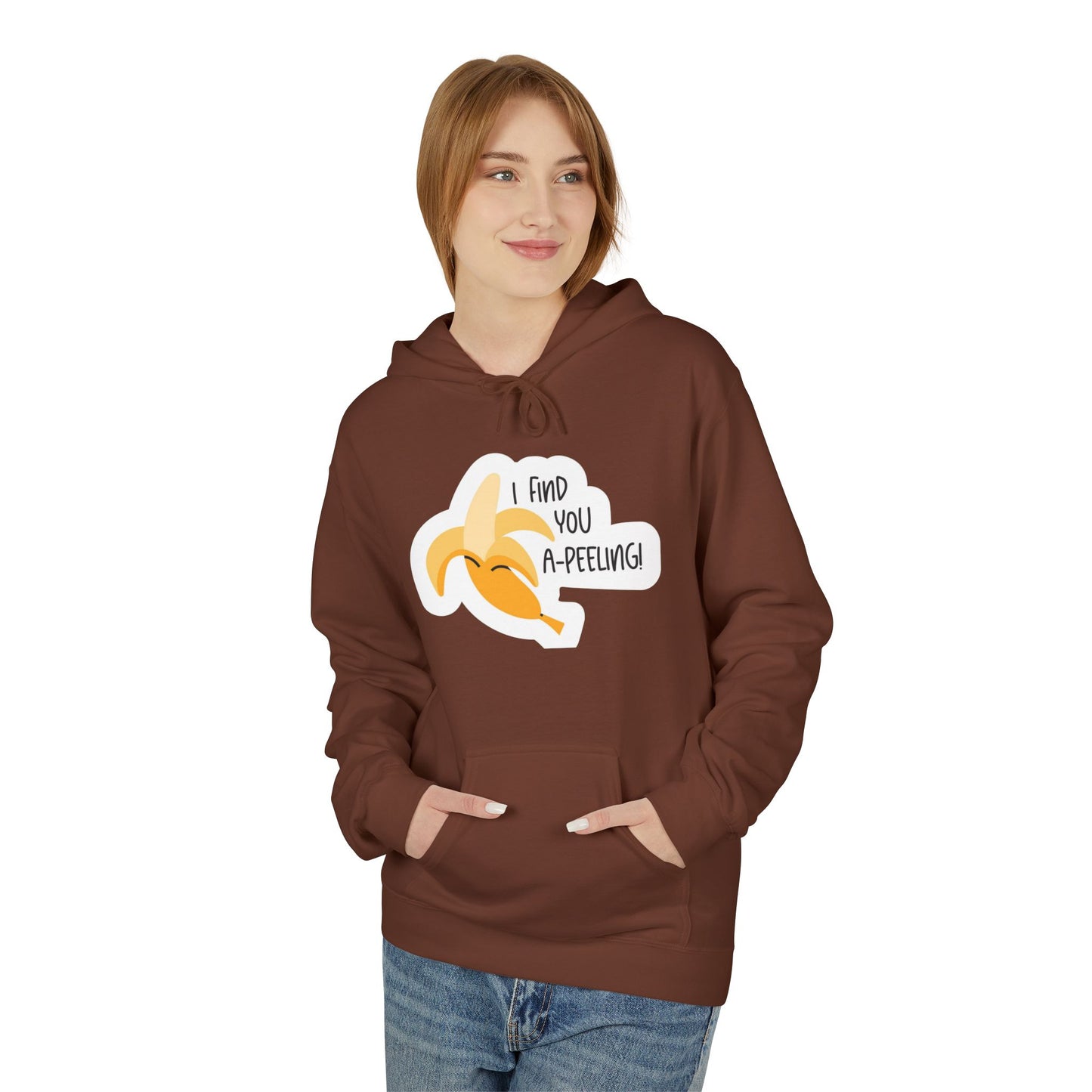 Peeling Banana Hoodie  "I Found You (Peeling)" Cute Fruit Pun Pullover