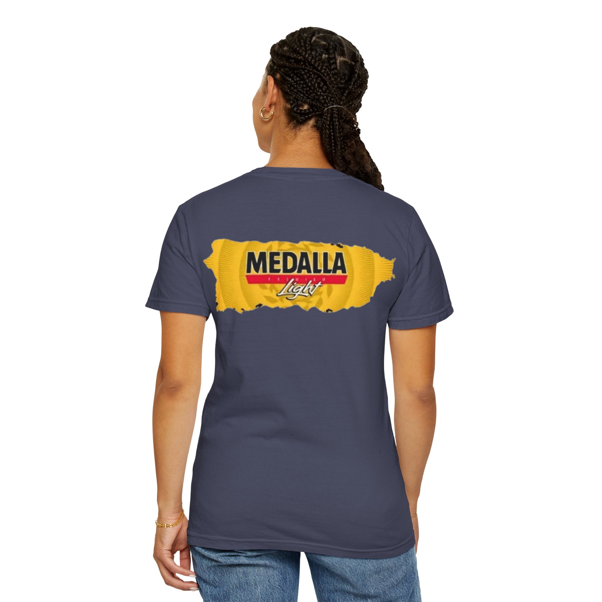 Medalla Light Puerto Rican Beer T-Shirt Coqui Frog Mascot Six-Pack Graphic Tee Puerto Rico’s Navidades