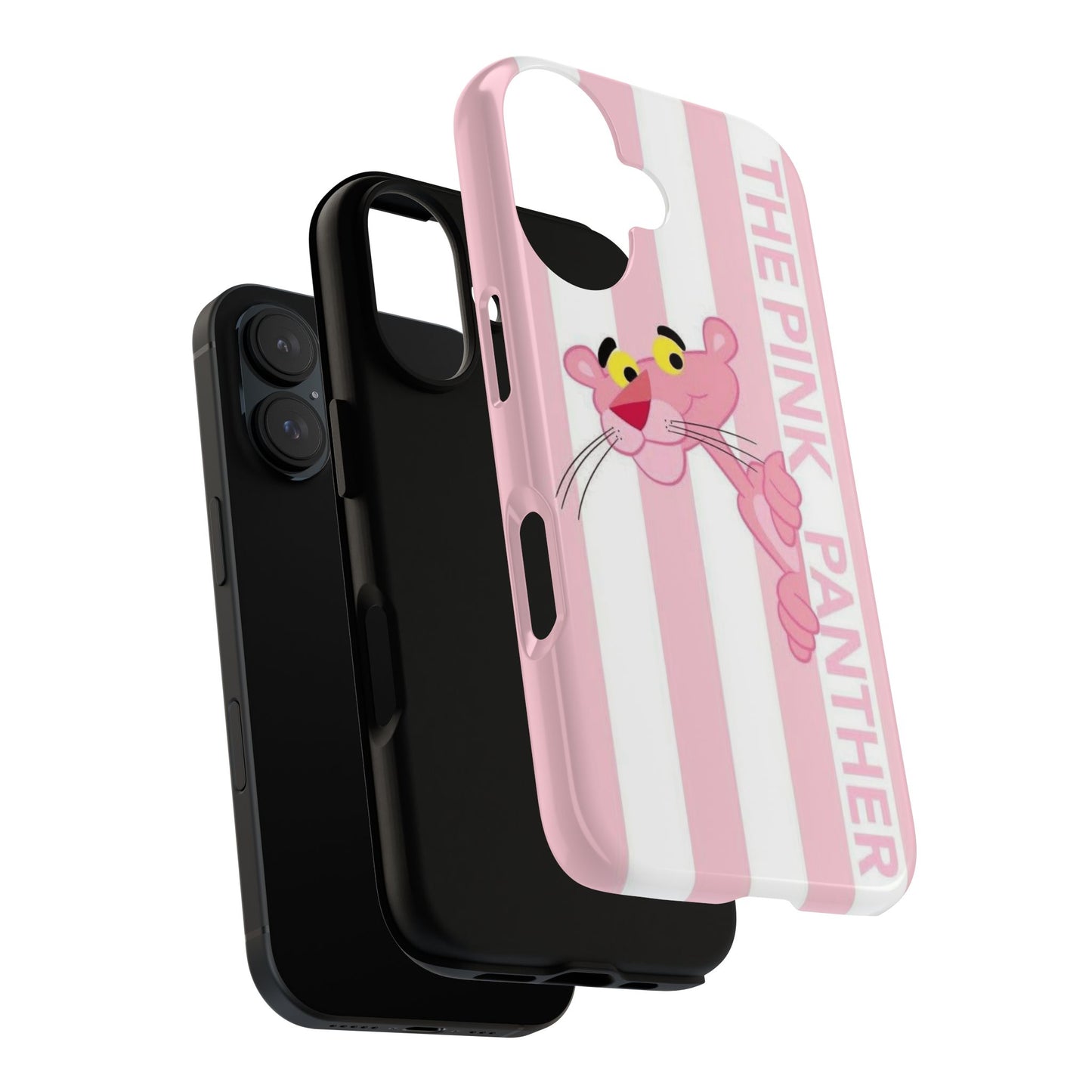 Pink Panther Tough Case Retro Striped Phone Case with "The Pink Panther" Design