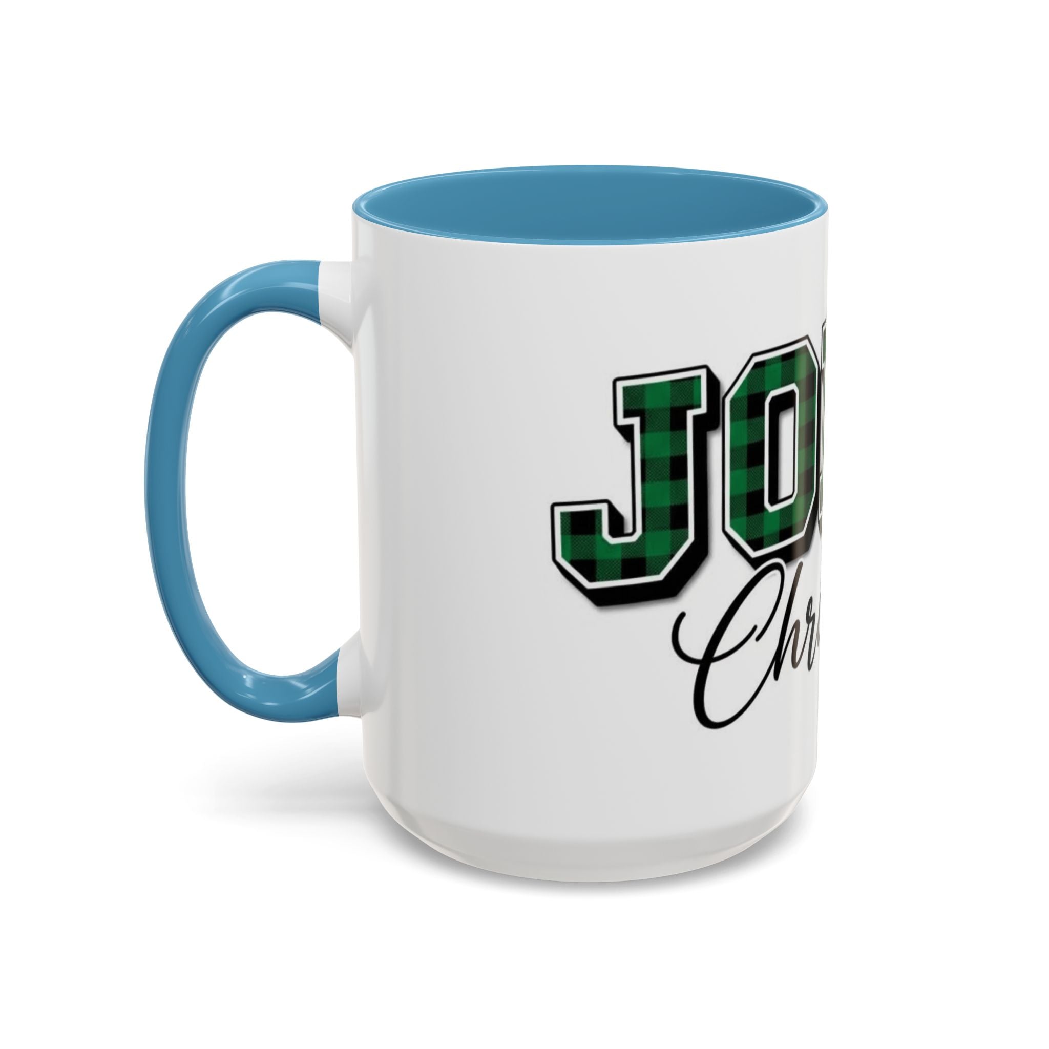 Holly Christmas Accent Coffee Mug — Green Plaid Holiday Gift (11/15oz)