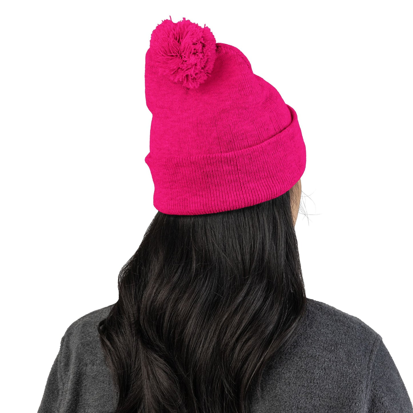 Puerto Rico–inspired hat  Embroidered Pom-Pom Knit Cap