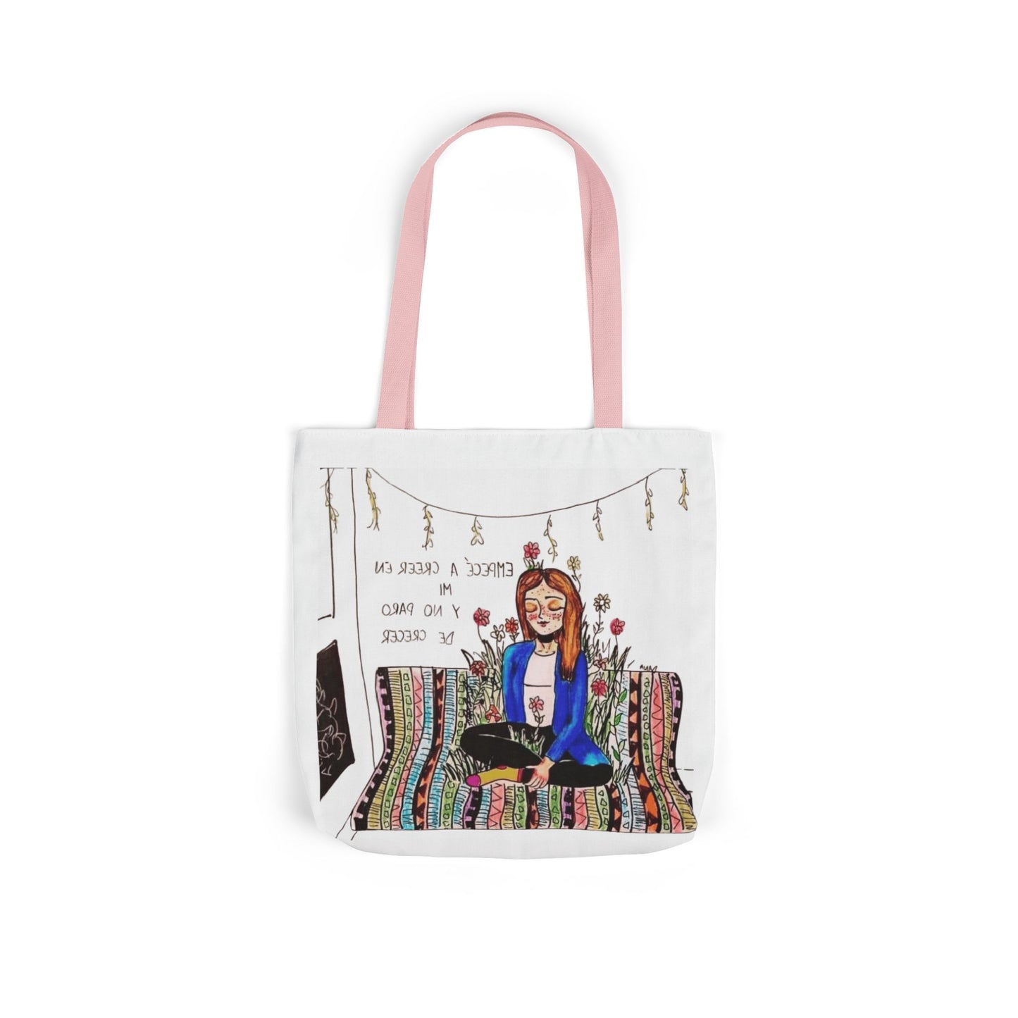 Lleva inspiración contigo a donde vayas Bohemian Style Canvas Tote Bag, Inspirational Art, Ideal for Gifts, Eco-Friendly Shopping, Beach Days, Travel Adventures