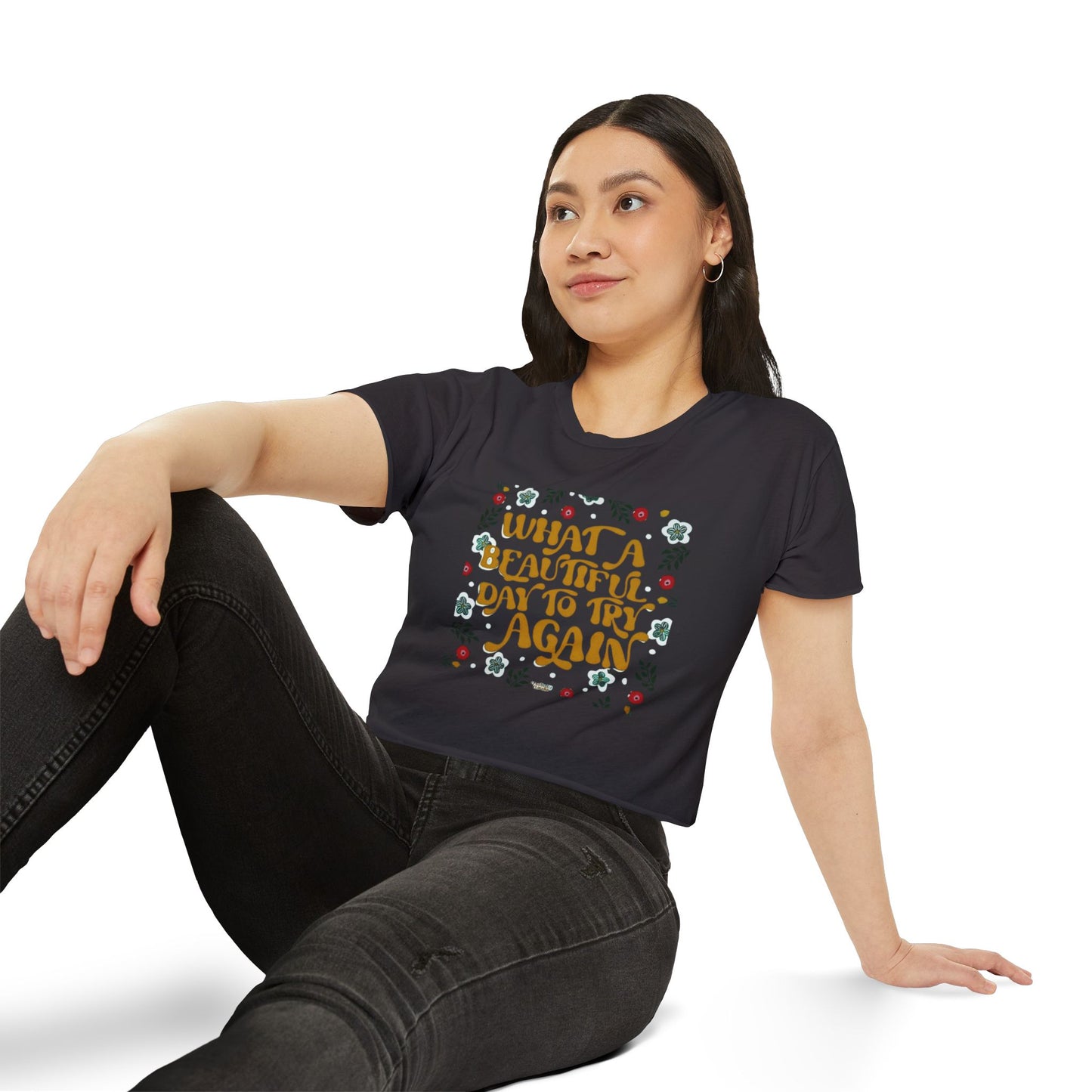 🧘‍♀️ Wear Your Peace. Women's Festival Crop Top, Boho Chic Summer Top, Loose Festival Shirt, Inspirational Quote Tee, Eco-Friendly Crop Tee