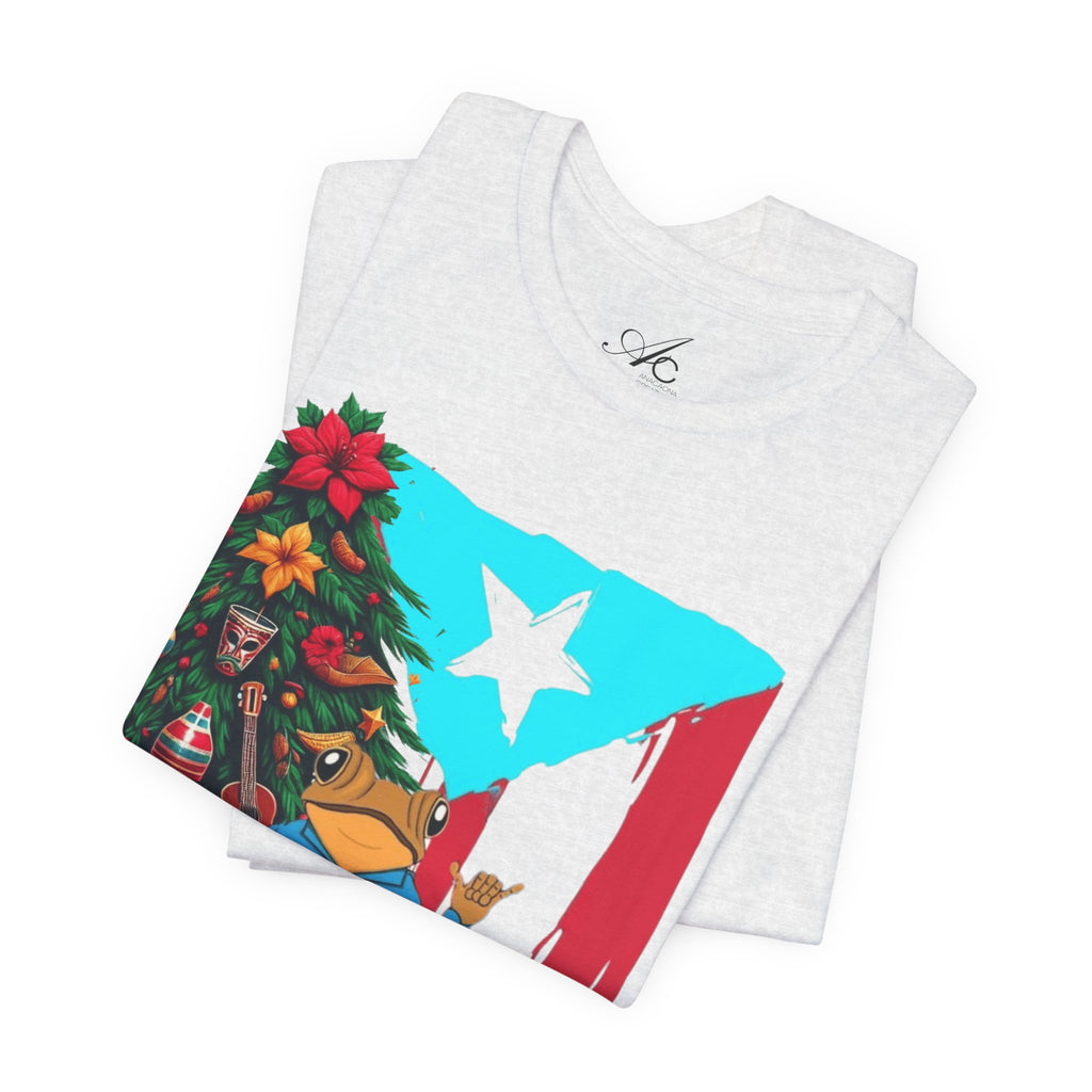 Puerto Rico Holiday T-Shirt  Coquí by Christmas Tree Graphic Puerto Rico’s Navidades