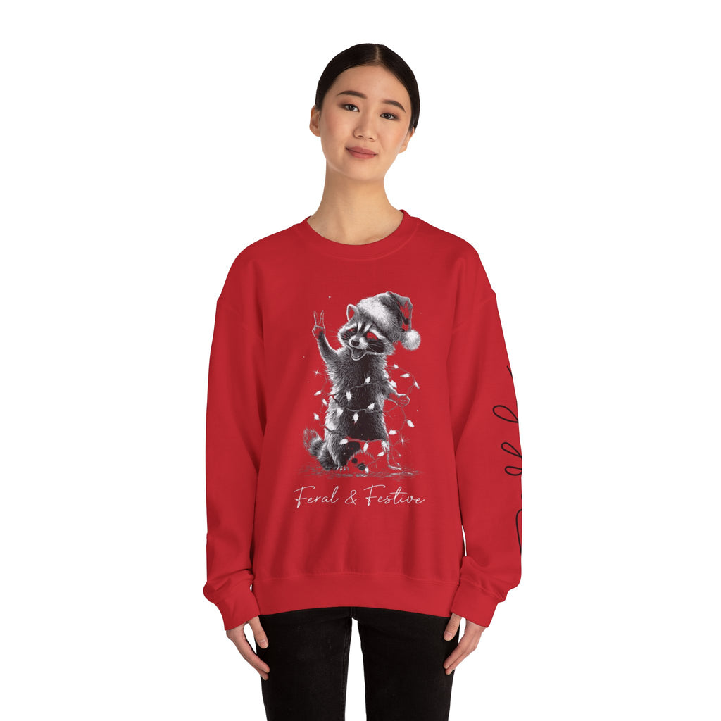 Holiday Raccoon Crewneck Sweatshirt Christmas Tshirts and sweaters,