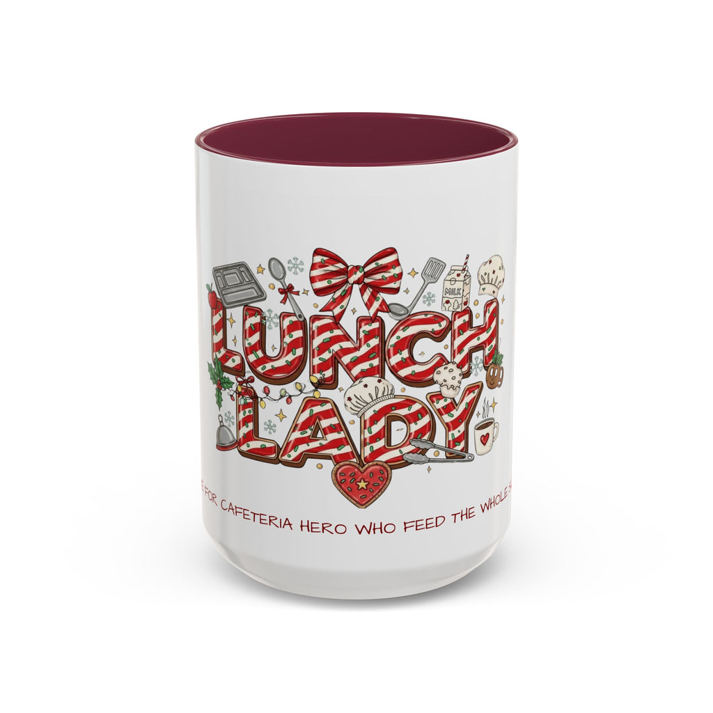 Lunch Lady Mug "Cafeteria Hero Who Feeds the Whole School With Love" | 11oz/15oz Gift  School Staff Christmas Mug Collection