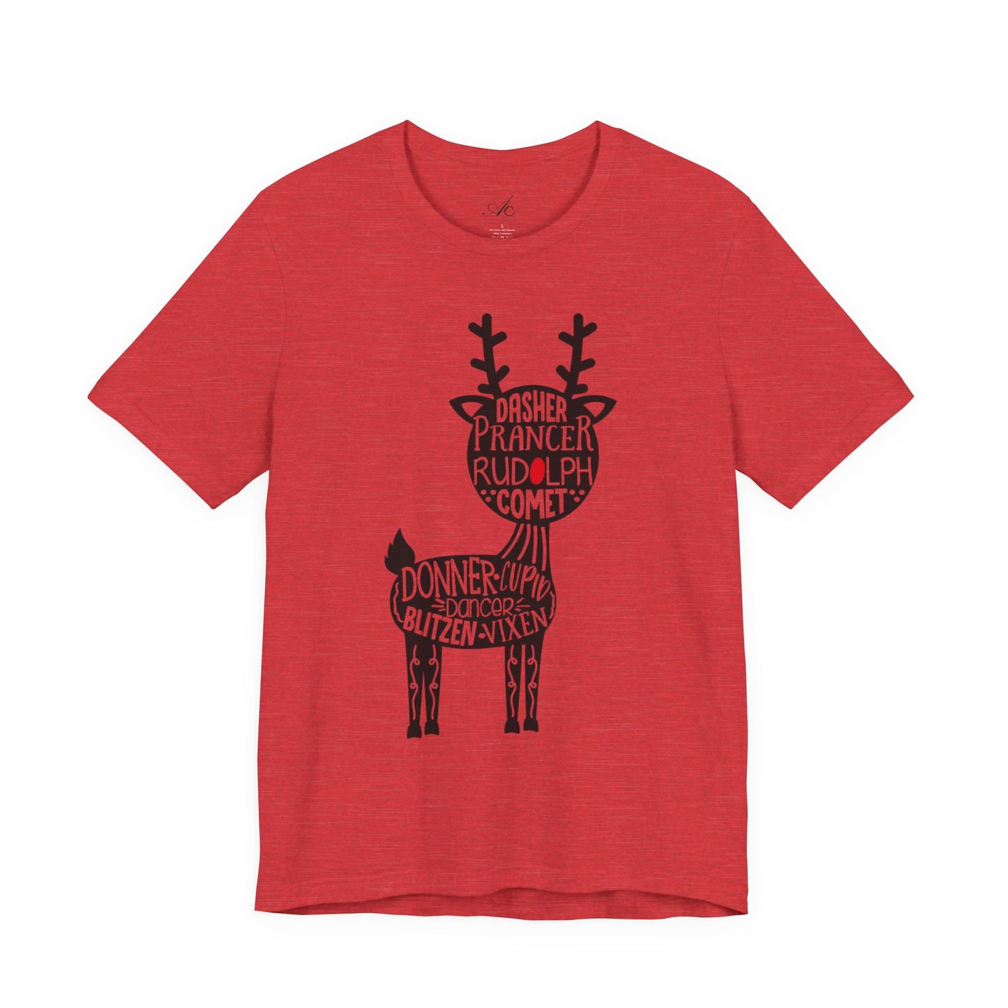 Christmas Reindeer Graphic Tee - Unisex Jersey Short Sleeve Shirt