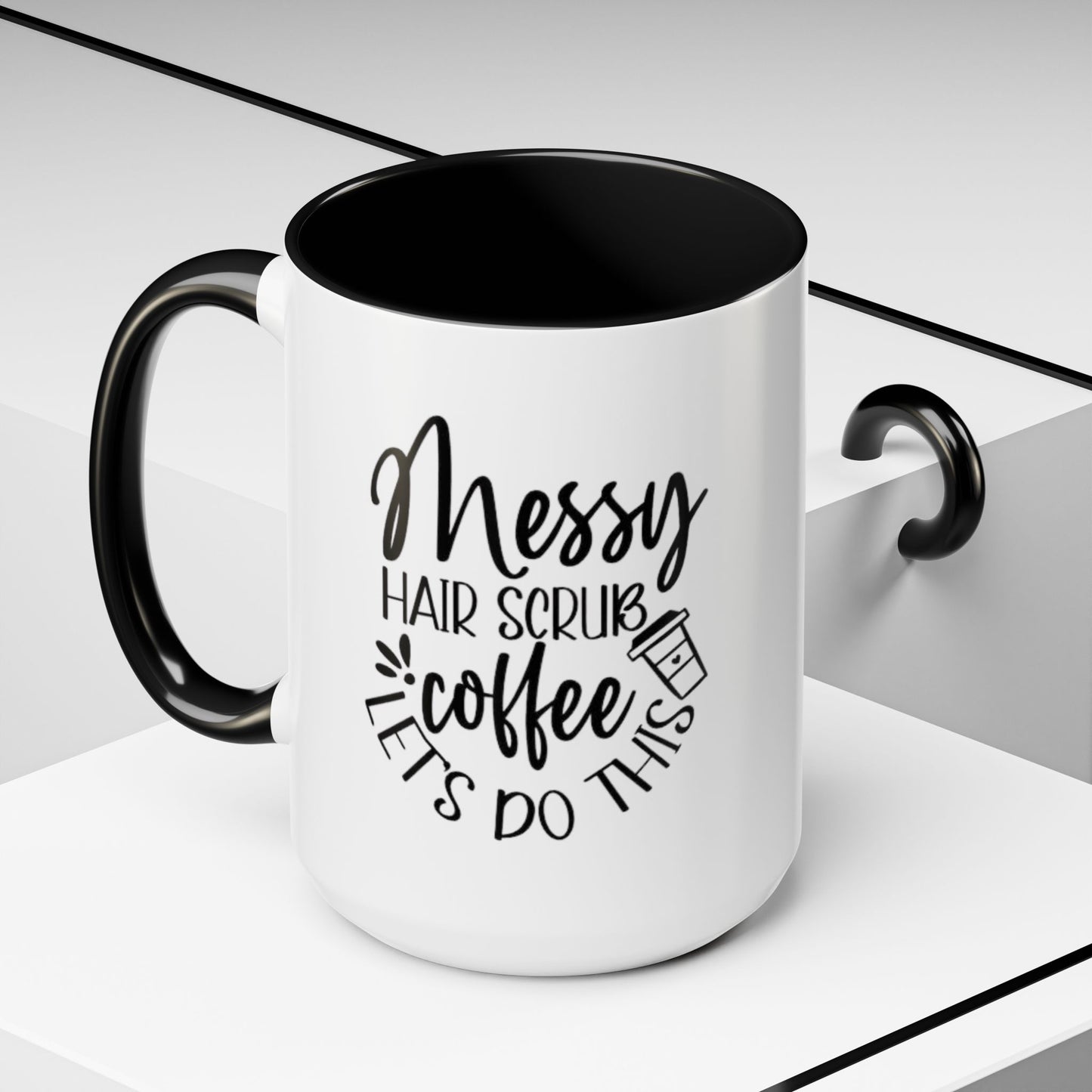 Messy Hair Coffee Mug  Fun & Quirky Gift for Coffee Lovers Motivational Coffee Cup  Positive Morning Gift