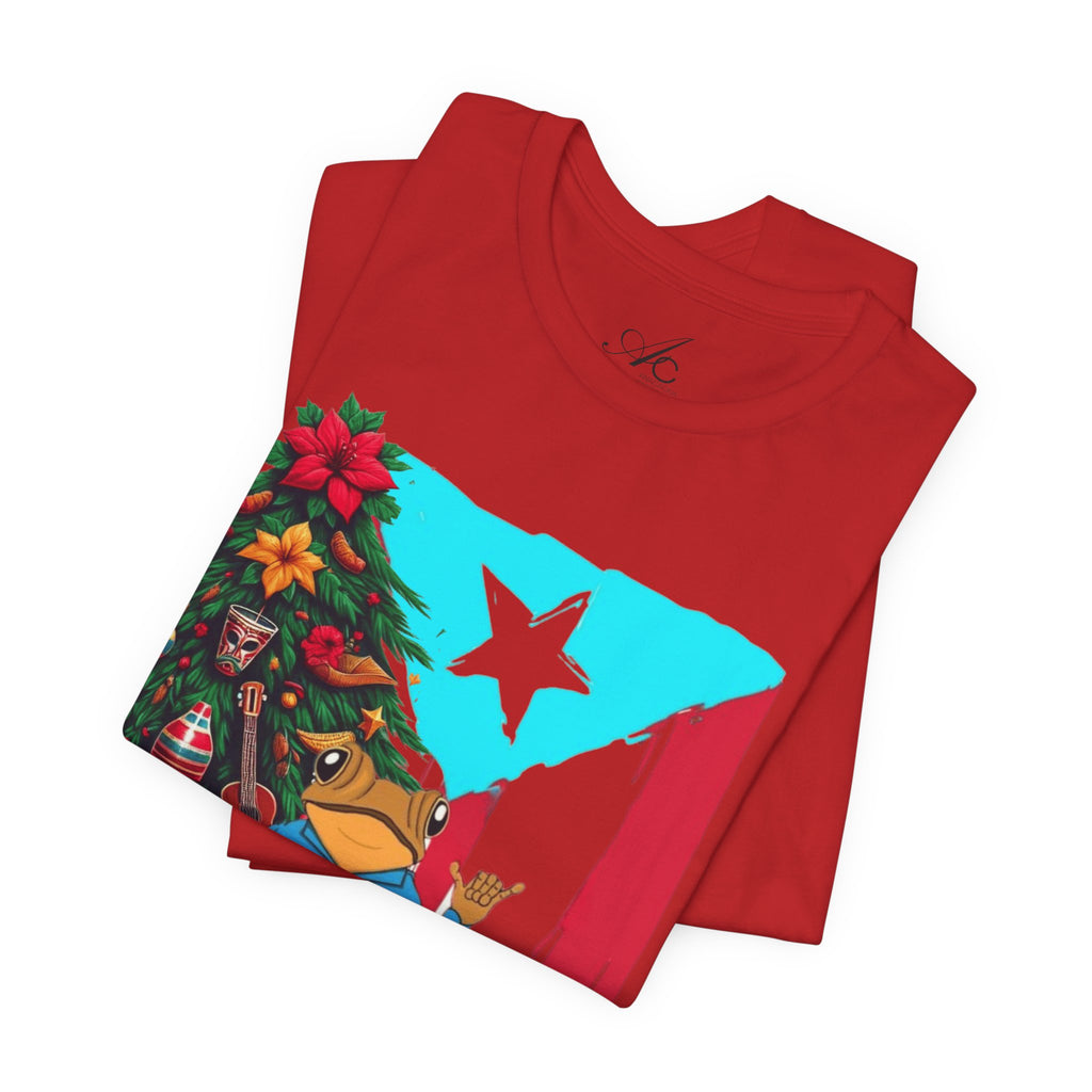 Puerto Rico Holiday T-Shirt  Coquí by Christmas Tree Graphic Puerto Rico’s Navidades