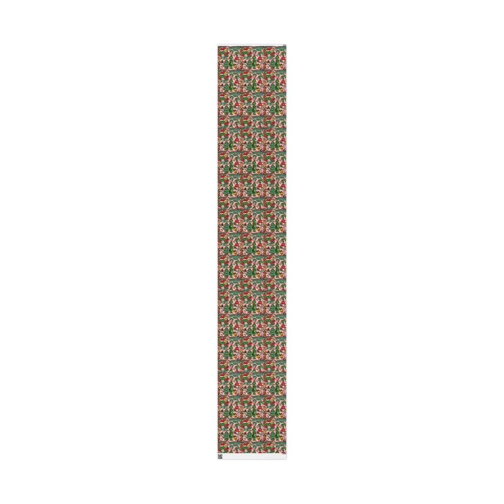 Christmas Cookie & Holly Wrapping Paper Roll — Festive Baking Pattern Gift Wrap