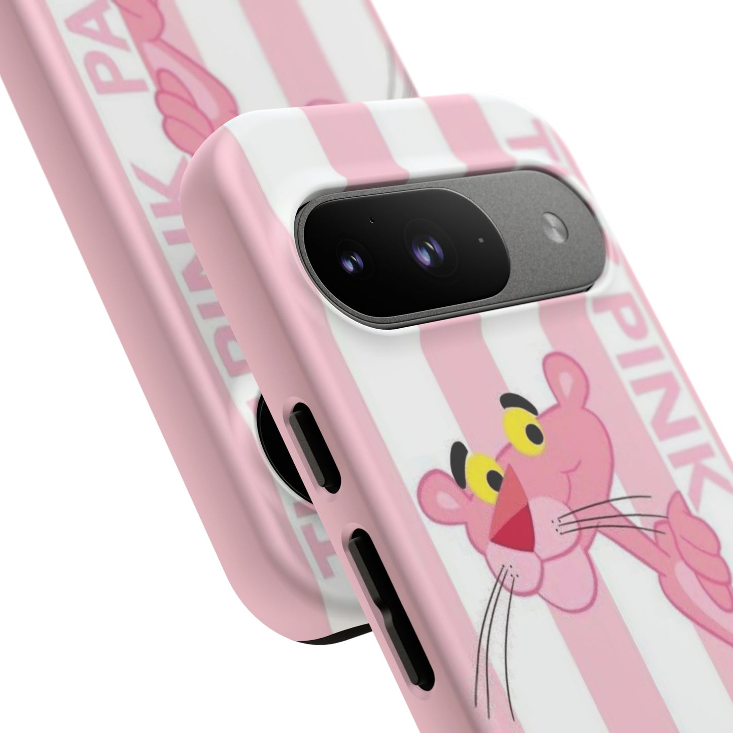 Pink Panther Tough Case Retro Striped Phone Case with "The Pink Panther" Design