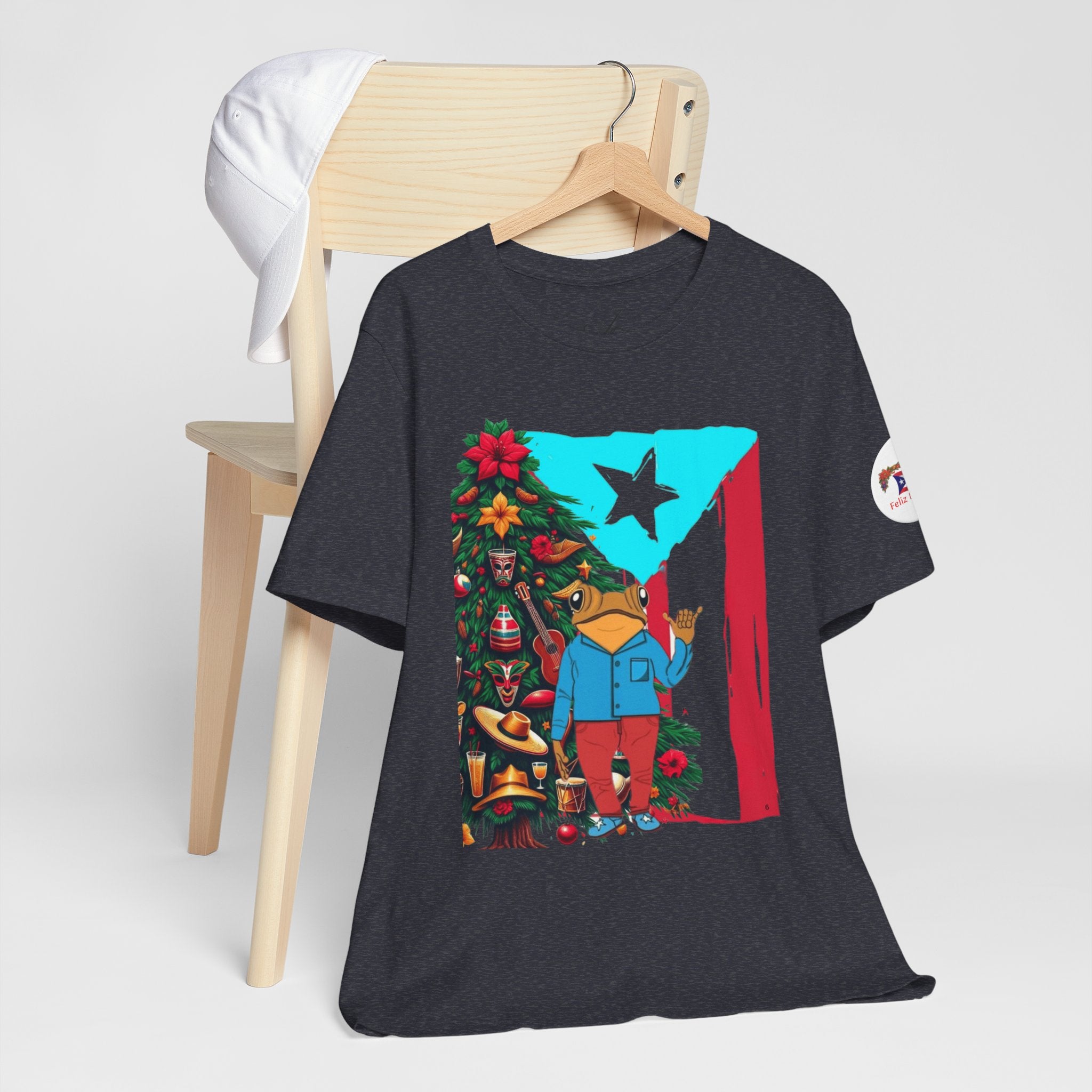 Puerto Rico Holiday T-Shirt  Coquí by Christmas Tree Graphic Puerto Rico’s Navidades