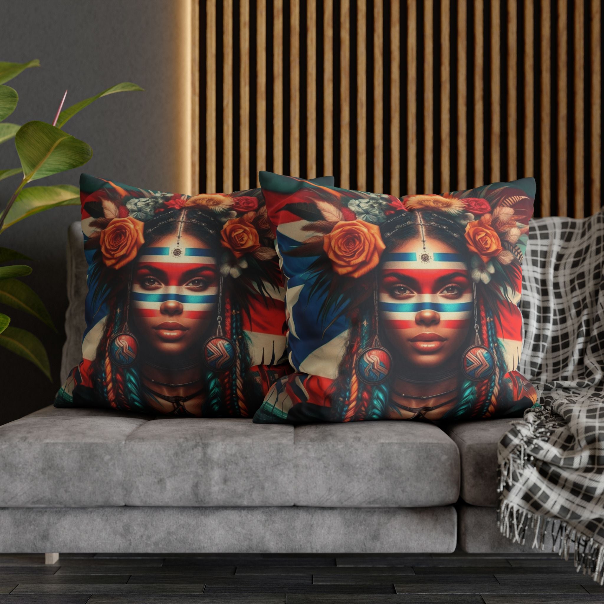 Tribal Goddess Decorative Pillow Puerto Rico Culture Pillow