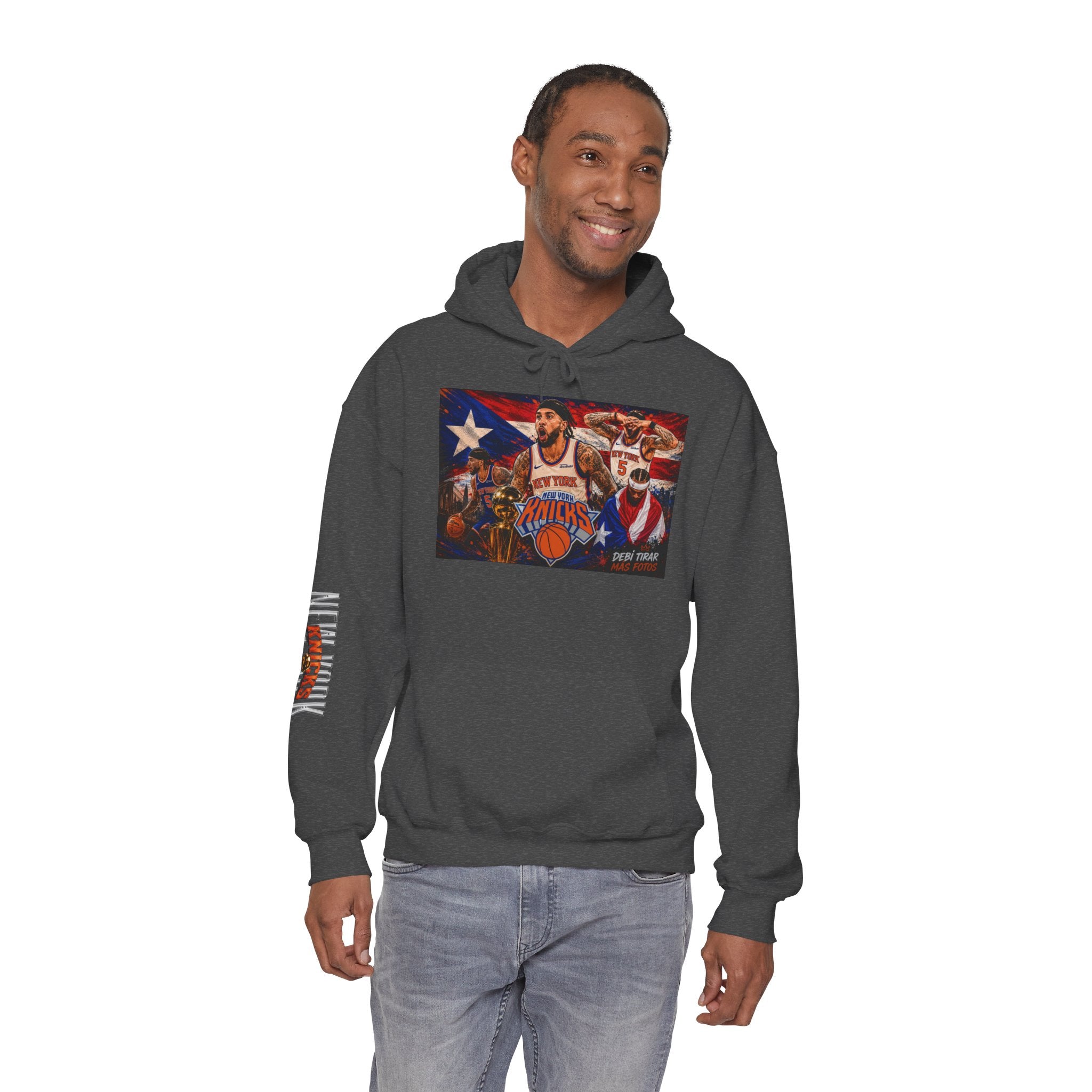 NY-K Retro Player Collage Hoodie — Basketball Fan Sweatshirt