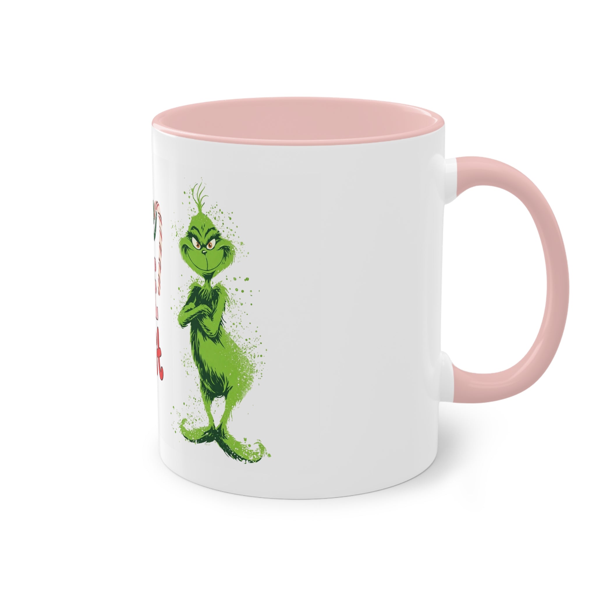 Cute Grinch Two-Tone Coffee Mug - Perfect for Holiday Cheer! Christmas Mugs Collection