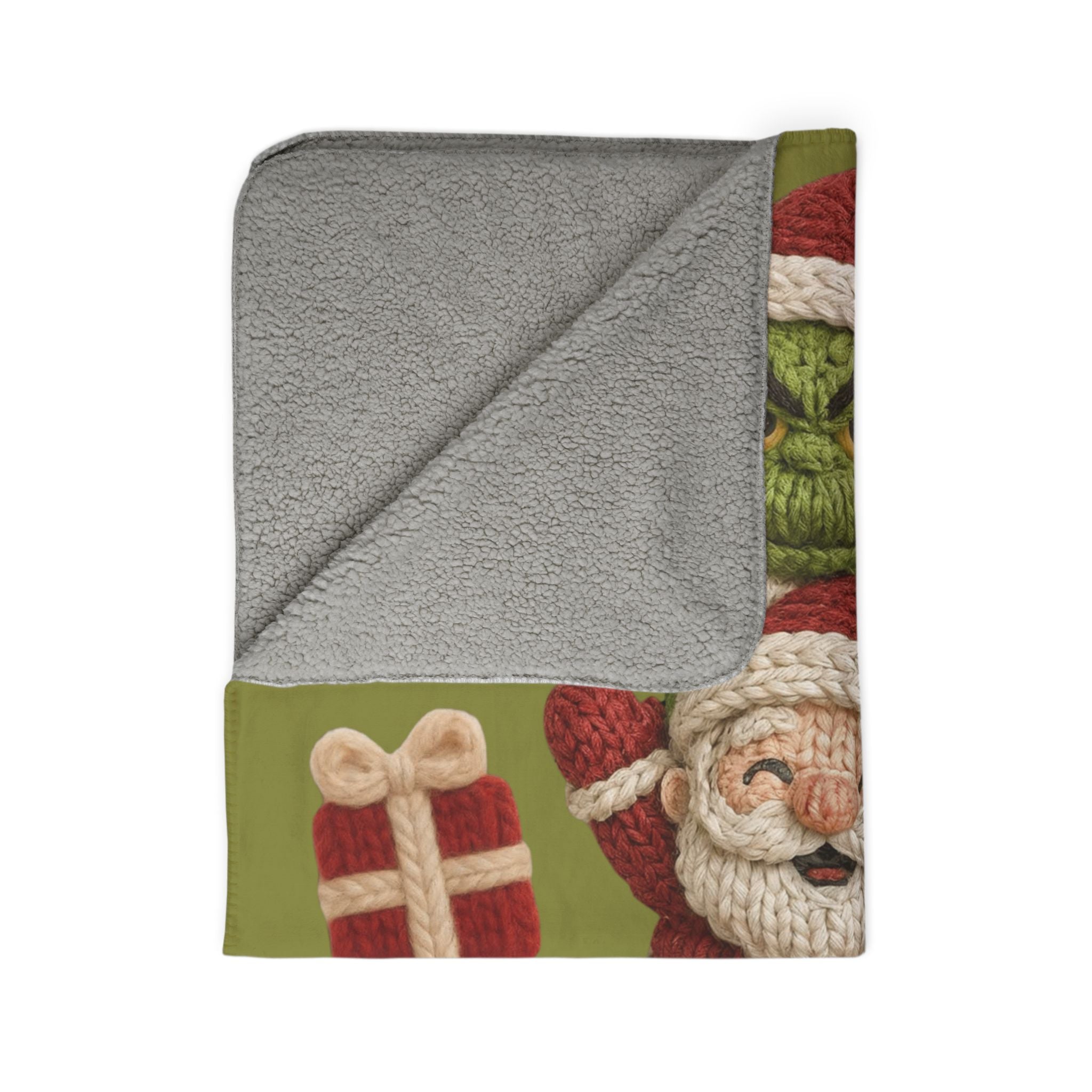 Magical Christmas Cartoon Blanket Grinch Santa Snowman Sherpa Blanket  Cozy Christmas Fleece Throw