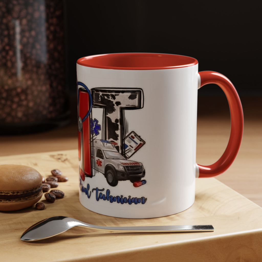EMT Coffee Mug — Emergency Medical Technician Ambulance Stethoscope Design (11/15oz) Medical Christmas Mug
