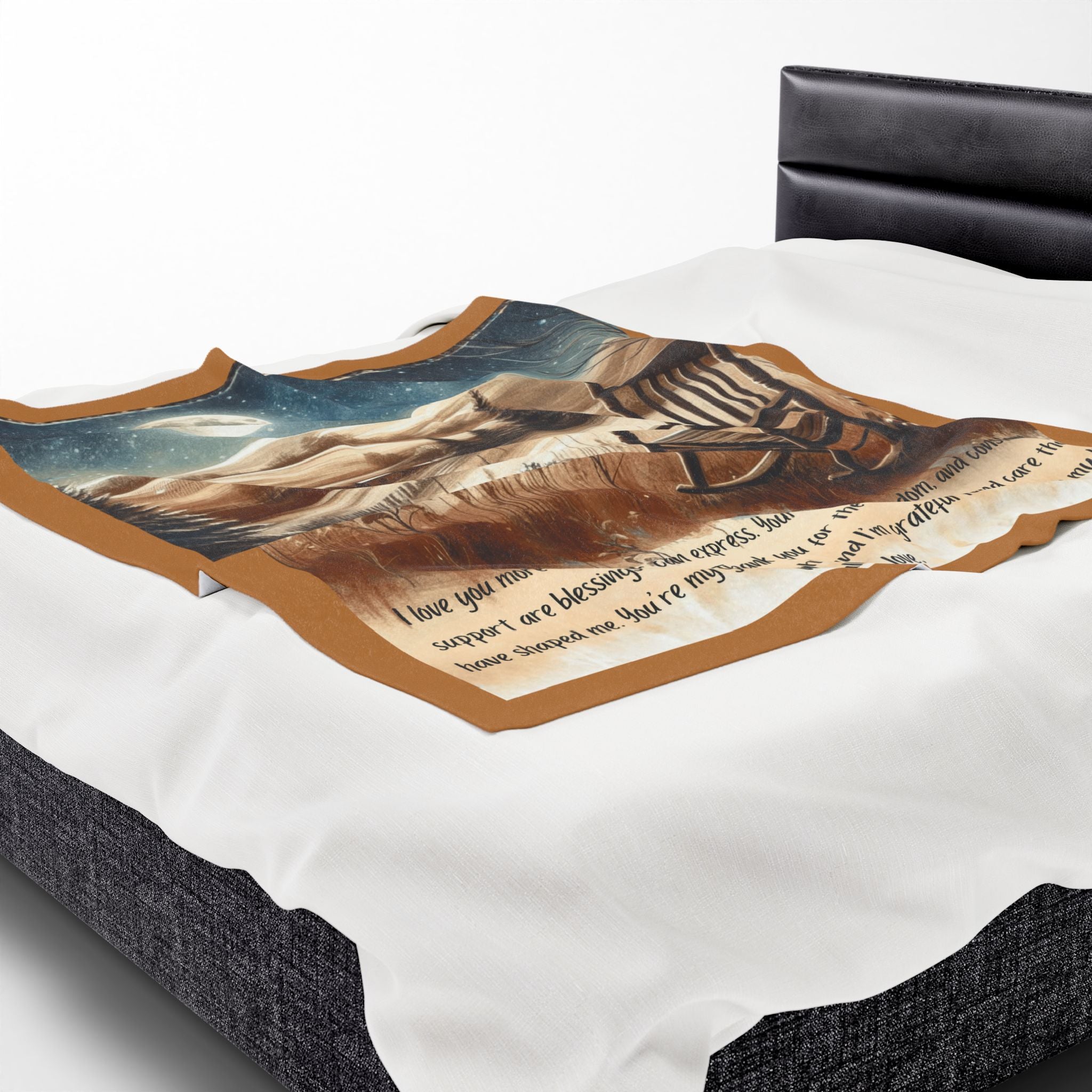 'Dear Grandma' Rocking Chair Winter Landscape Keepsake Blanket Blanket Gift for Grandma