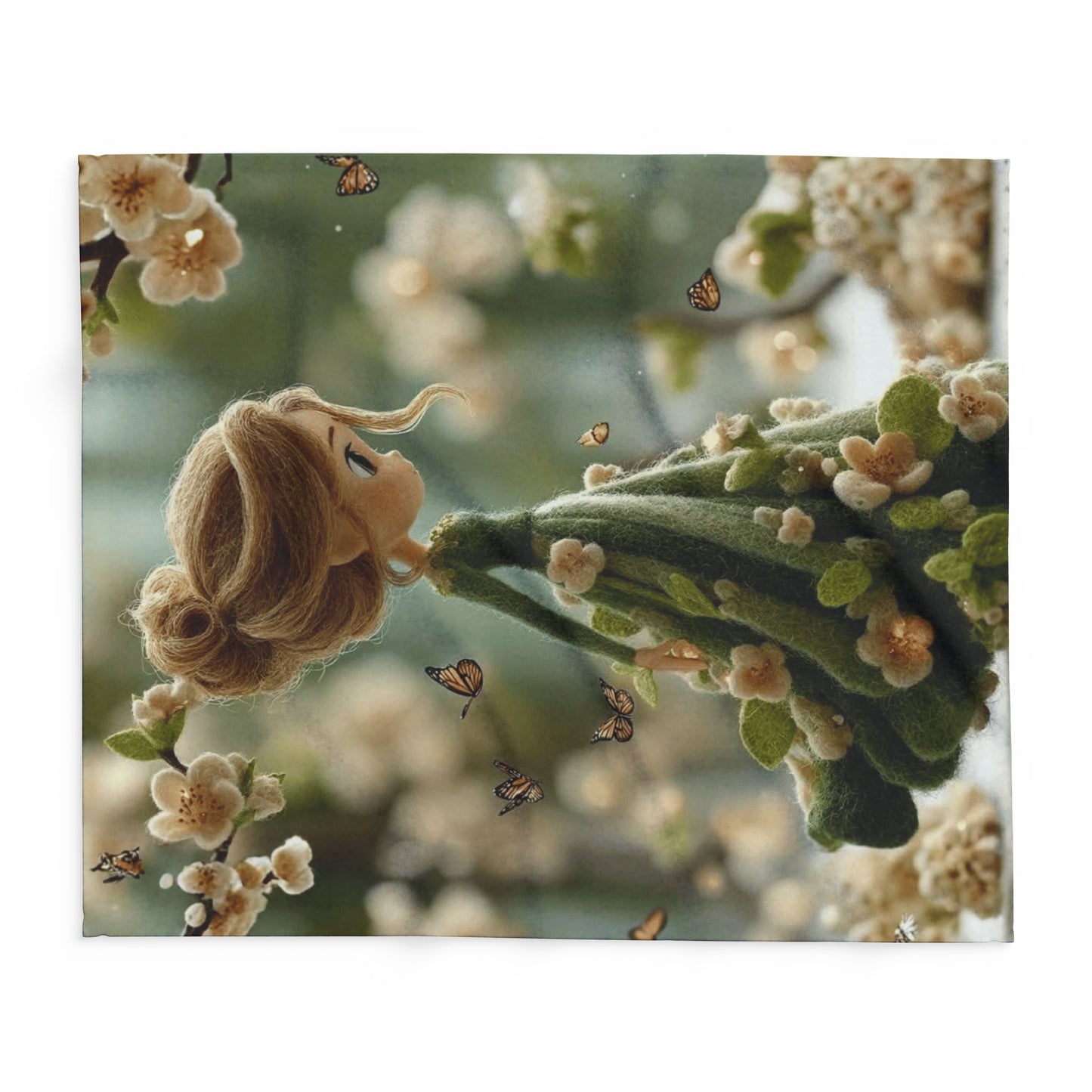 Floral Fairy Fleece Blanket — Cozy Spring Blossom Throw for Kids & Adults