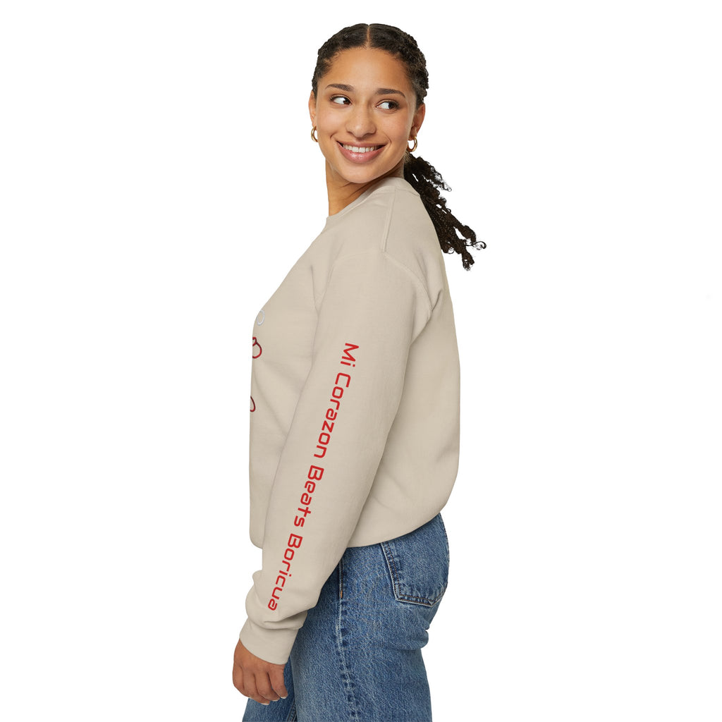 Puerto Rico Heart Crewneck Sweatshirt  Puerto Rican Flag Heart Knit Design