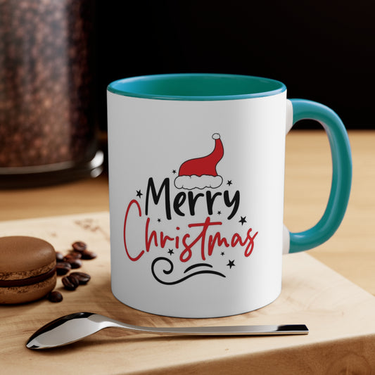Merry Christmas Accent Mug - Festive Holiday Coffee Cup