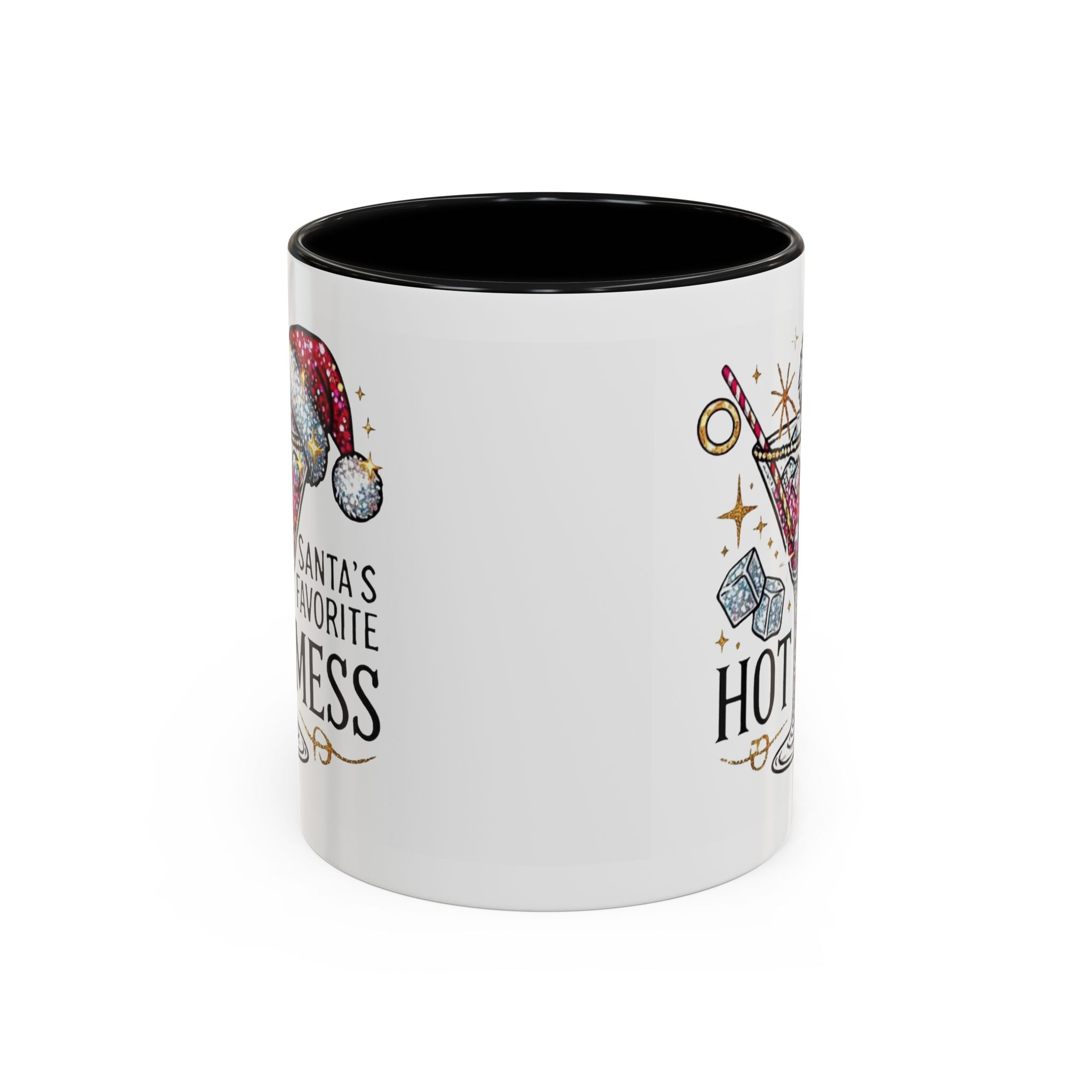 Accent Coffee Mug - "Santa's Favorite Hot Mess" Holiday Cocktail Mug (11/15 oz)
