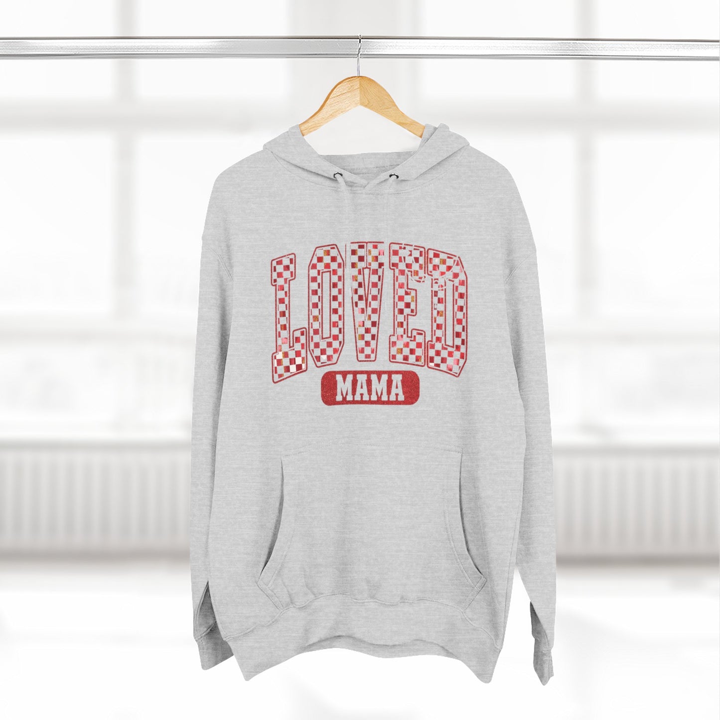 Hoodie  Loved Mama Checkerboard Graphic Hoodie