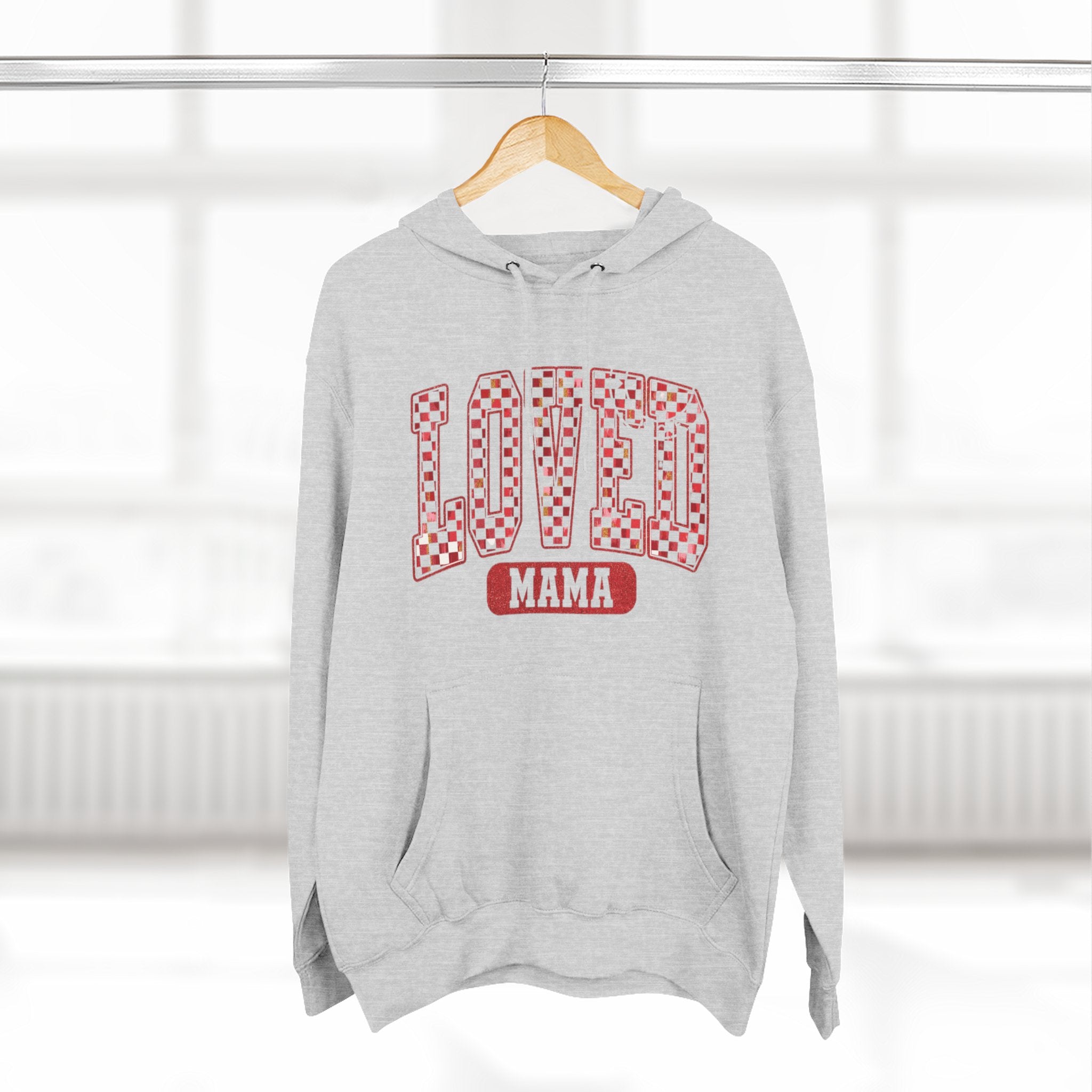 Hoodie  Loved Mama Checkerboard Graphic Hoodie