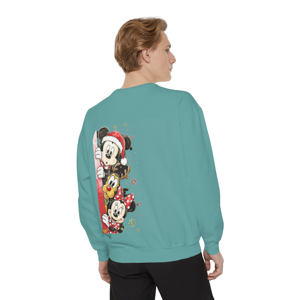 Christmas Disney Characters Sweatshirt  Mickey, Minnie & Pluto Holiday Crew Cartoon Christmas T-shirts and Sweaters