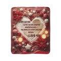Christmas Sister Fleece Sherpa Blanket —"To My Sister... I Love You" Holiday Throw