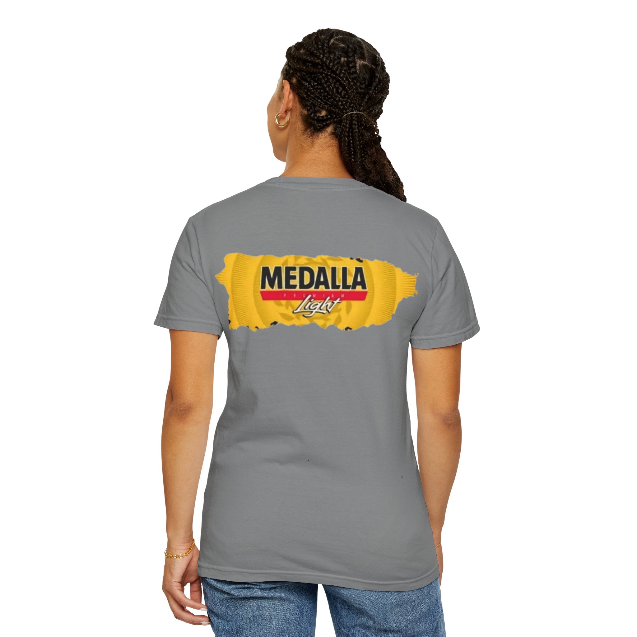Medalla Light Puerto Rican Beer T-Shirt Coqui Frog Mascot Six-Pack Graphic Tee Puerto Rico’s Navidades