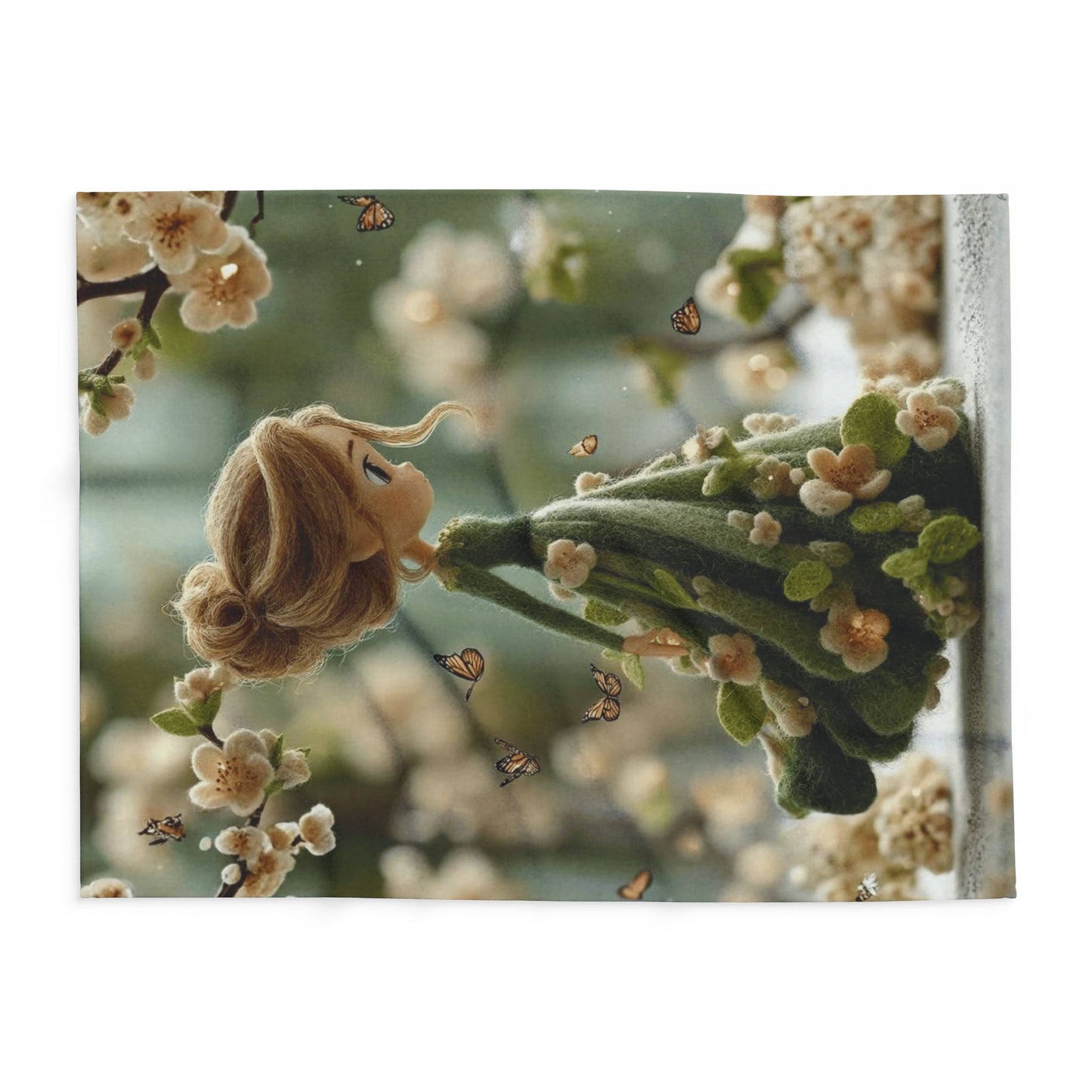 Floral Fairy Fleece Blanket — Cozy Spring Blossom Throw for Kids & Adults