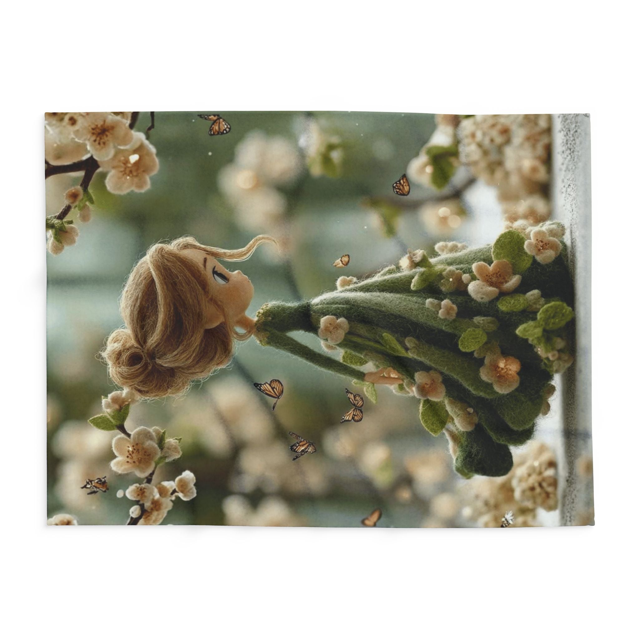 Floral Fairy Fleece Blanket — Cozy Spring Blossom Throw for Kids & Adults