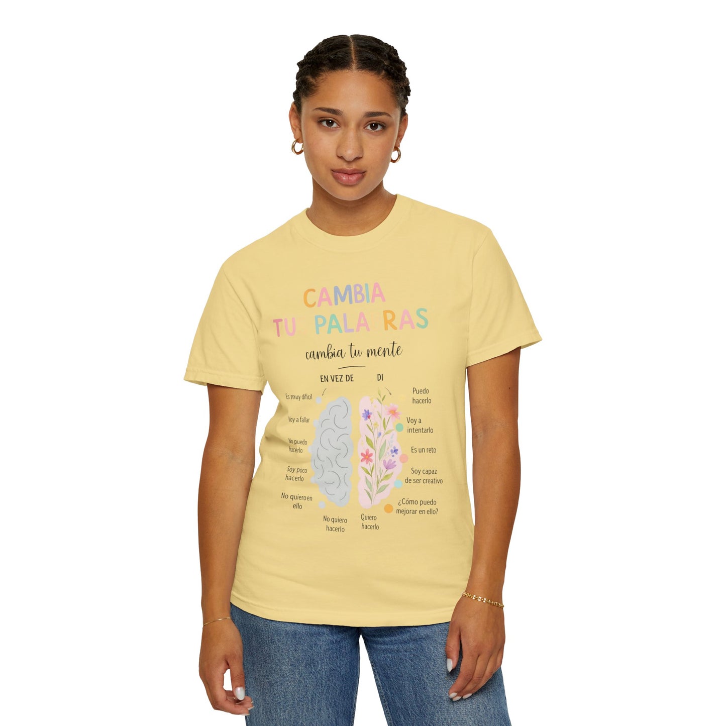 Cambia Tus Palabras Floral Positivity T-Shirt