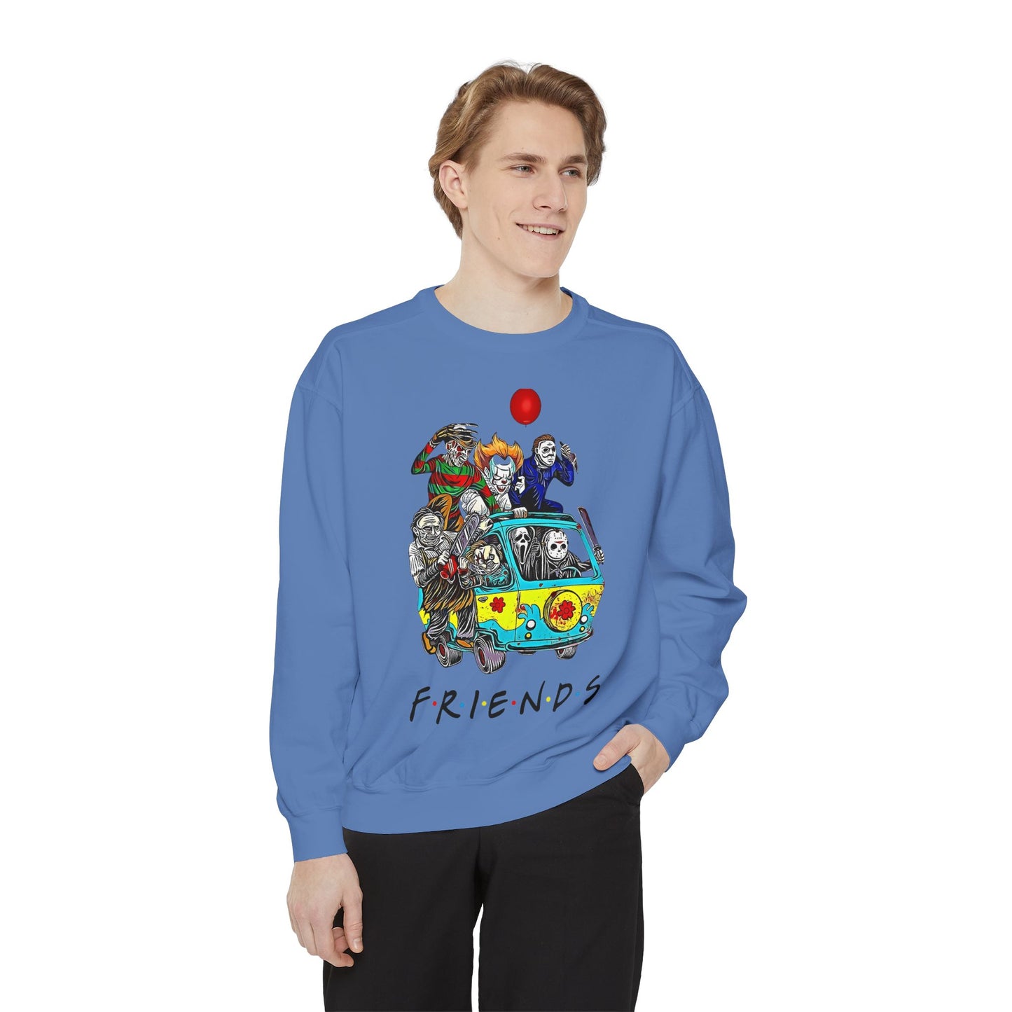 Friends-Inspired Unisex Garment-Dyed Sweatshirt, Cozy Casual Wear, Unique Graphic Sweatshirt, Perfect Gift, Everyday Style
