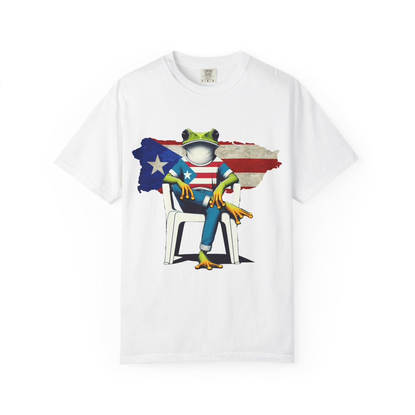 Patriotic Puerto Rican Shirt Patriotic Frog T-shirt, Humor Shirt, Gift for Nature Lovers, Summer BBQ Outfit