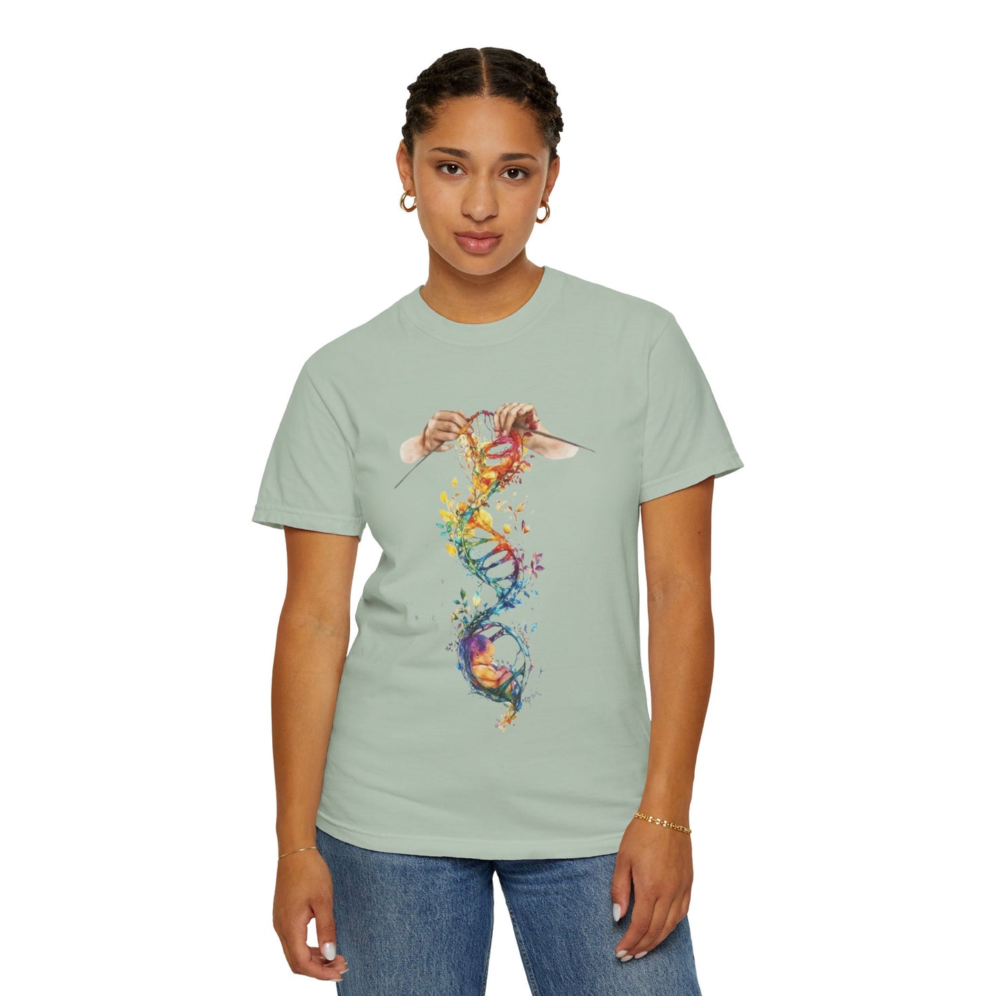 👚 Soft. Stylish. Mom-approved. Order now and gift her something she'll actually wear! Colorful DNA Art Unisex T-shirt, Science Tee, Creative Garment, Gift for Scientists,