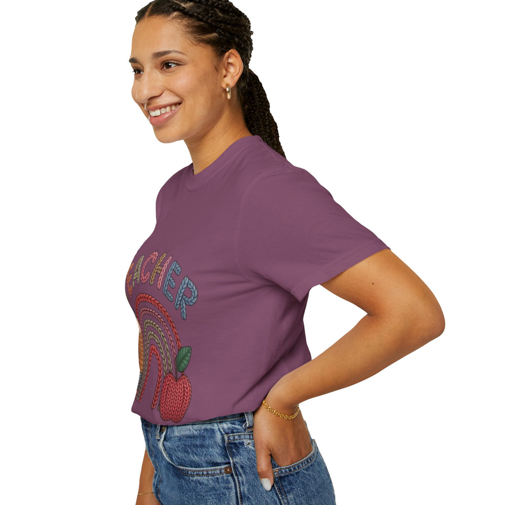 Teacher Rainbow Pencil & Apple T-Shirt — Back-to-School Gift for Educators