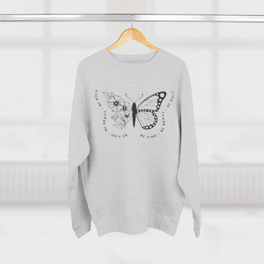 Butterfly Floral Crewneck Sweatshirt  "Broken Is Beautiful" Inspirational Sweatshirt