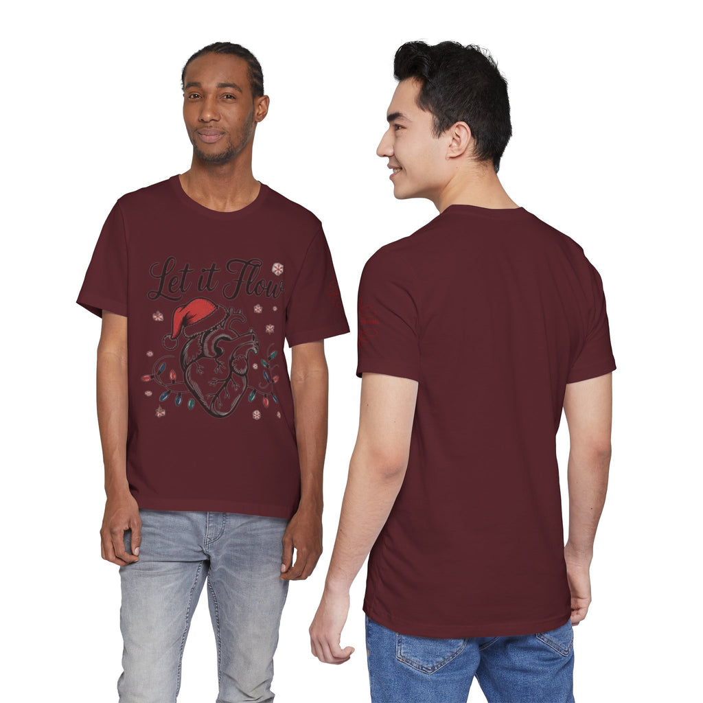 Let It Flow Heart Tee  Christmas Anatomical Heart Shirt
