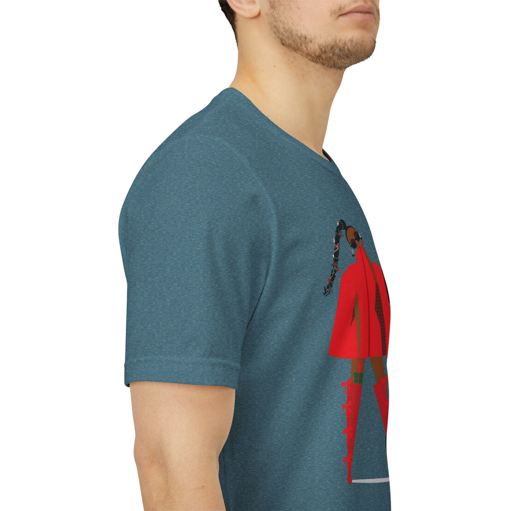 December Fashion Tee  Red Coat Model Graphic Shirt